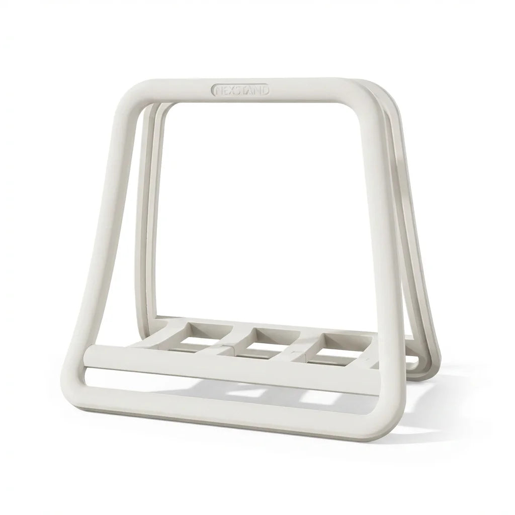 Nexstand K11 white vertical laptop dock minimalist cutout