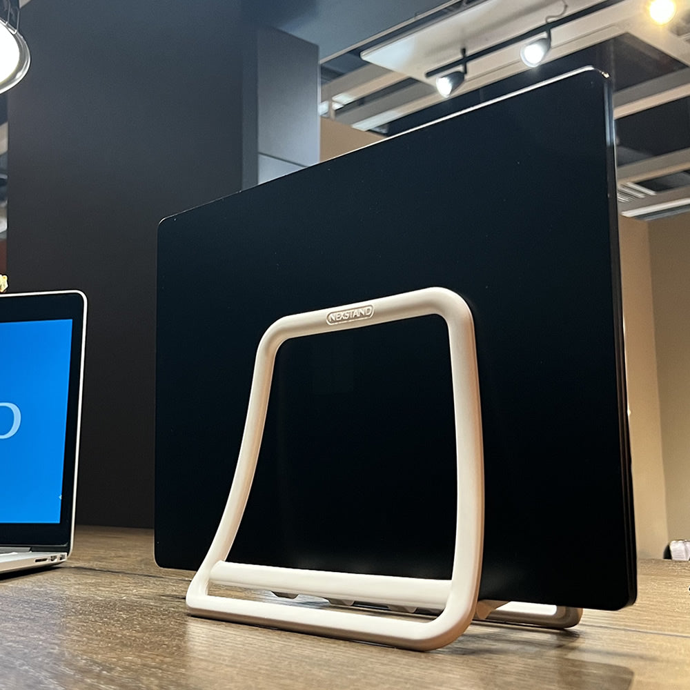 Nexstand K11 white vertical dock detail view for modern workstations