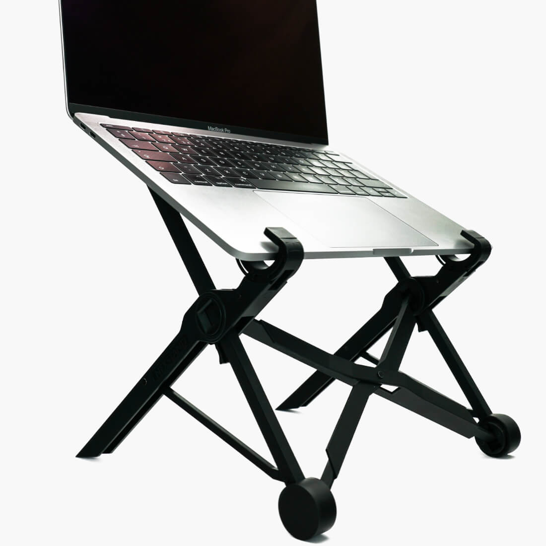 Nexstand K2 portable stand folded in its premium carrying sleeve